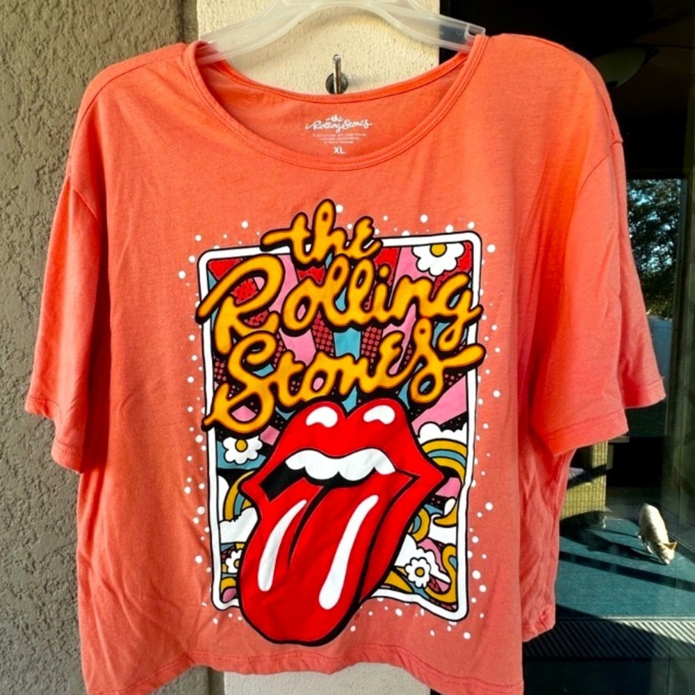 THE ROLLING STONES Women’s T-Shirt Size XL Rock N Roll Boho Hippie Retro top